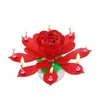 Inne imprezy imprezowe Muzyczne urodziny świece TOCLE TOPPER Dekoracja Magiczna Lotos Flower Candles Blossom Rotating Drop dostarczenie dhdfi