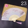 Party Favor 50st/Lot Flower Cloth Fan med personliga namn för bröllopsgästlogotyp Travel Souvenir