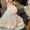 Dziewczyny sukienki Dziewczyny 2023 Letni nastolatki puszyste księżniczka ubrania dla dzieci ciasto z krótkim rękawem 4 8 10 lat
