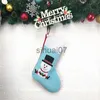 Christmas Decorations Customized blue Christmas stockings for children - Snowman - Santa Claus - Reindeer Customized Christmas stockings x1019