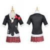 Anime Danganronpa Cosplay kostium enoshima junko mundur kawiarnia ubrania robocze Krótka spódnica podwójna zaplatek Wigcosplay