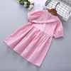 Girl Dresses 4-10 Years High Quality Summer Clothing 2023 Fashion Casual Solid Kid Children Dress With Bags