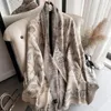Halsdukar vinter varmt förtjockad mode halsduk kvinnors kontor tupplur filt imitation kashmir tofs sjal längd 68 200