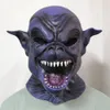 Halloween Toys Green Devil Monster Mask Goblin Latex Mask Halloween Cosplay Party Costume Headgear Horror Demon Makeup Props 231019