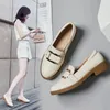 Dress Shoes Comemore Leather Women Low Heels Fashion Bowtie Platform Female Spring Loafers Chunky Heel Flat Shoe Casual Footwear Pumps Shoes 231018