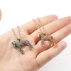 Pingente colares pônei cavalo de cristal para mulheres crianças bonito dos desenhos animados animal gargantilha collier moda jóias acessórios bijoux presentes