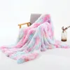 Blankets Colour Super Soft Long Faux Fur Coral Fleece Blanket Warm Plush Cozy With Fluffy Sherpa Throw Blanket Bed Sofa Blankets Gift 231019