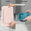 Kitchen Storage Retractable Sink Drain Rack Basket Dish Shelf Adjustable Vegetable Fruits Washing Basin Filter Accessories