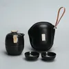 Conjuntos de chá estilo chinês conjunto de chá elegante portátil copo de cerâmica escritório de viagem pequeno bule