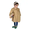 Cappotto 2-9Y Trench per bambini Primavera Autunno Neonate Giacca Stile medio Doppio petto Sciolto Giacca a vento per bambini Vestiti Hw35