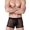 Unterhosen Männer Mesh Sheer Boxer Höschen Eis Seide Weiche Sexy Druck Unterwäsche Männlich Atmungsaktive Boxer Durchsichtig Tanga Hombre