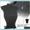 Packaging Jewelry Pendant Necklace Chain Holder Earring Bust Display Stand Showcase Rack Black White Transparent Drop Delivery 202223C
