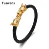 Изысканный дизайн, браслеты с головой дракона для мужчин, высококачественные браслеты из нержавеющей стали 316L, золотые и черные браслеты TSYLB009 Bangle278L