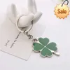 1pc Creative Lucky Four-leaf Clover Keychain Charms Bag Pendant Accessories Couple Cute Metal Foliage Shape Car Key Ring Gift