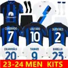 23/24 Lautaro Soccer Jersey Adult Kits 2023 2024 Barella Calhanoglu Gagliardini Dzeko Milans Lautaro Vidal J. Correa Milan Set Sock Inters Football Shirt