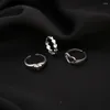 Cluster Rings Fashion Heart Open Set 3/6pcs Silver Color Hollow Cute Love Ring Women Girl Valentine's Day Party Gift For Par Lovers