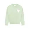 AmisSweater Parijs Mode Heren Designer Gebreide Trui Geborduurd Rood Hart Effen Kleur Grote Liefde Ronde Hals Korte Mouw Een T-shirt voor Mannen