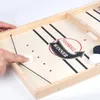 Baby-foot Jeu de table de hockey en bois Baby-foot gagnant Jeu de société Rapid Sling Table Battle Speed String Game pour enfants adultes fête de famille 231018