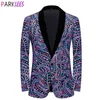 Męskie garnitury Blazers luksus Paisley Floral Kolorowa cekinowa cekinowa cekinowa kurtka mokry menu kołnierz szal z guzikiem blezery przyjęcie weselne obiad Tuxedo 231018