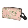 Cosmetic Bags Pink Rose Line Art Travel Bag Women Flower Toiletry Makeup Organizer Lady Beauty Storage Dopp Kit