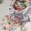 Acrylpulver Flüssigkeiten 1 Glas Aurora Chrome Lidschatten Nail Art Flakes Chameleon Galaxy GLITTER Nagelpuder Pfauenfarbe Spiegel Maniküre Kunstpuder PT9 231019