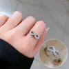 Cluster Ringen Mode Cz Infinity Eindeloze Liefde Nummer 8 Vorm Verzilverd Voor Vrouwen Crystal Filled Charm Sieraden Anel Feminino