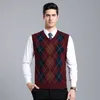 Men's Vests Fashion Brand Sweater Mens Pullover V Neck Slim Fit Jumpers Knitting Patterns Autumn Vest Sleeveless Casual Clothing Men 231018