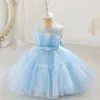 Girl's Dresses Baby Girls Dress Summer Cute Bownot Princess Birthday Party 1 Year Tutu Gown Toddler Infant Christening ClothingGirl's