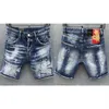 Zomer Stijl beroemde merk dsq Italië jeans mannen Shorts Mannen denim broek rechte verf Slanke blauw gat voor 210723331F