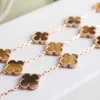 four leaf clover Bracelet Made of natural shells and natural agate Gold Plated 18K designer for woman T0P quality official reproductions fashion jewelry 013