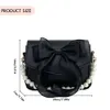 Evening Bags Womens Bag Cute Bowknot Small Square Korean Fashion Mini Pearl Handbags PU Leather Satchel Ladies Luxury Crossbody 231019