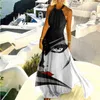 セクシーなオフショルダーの長いドレス夏のホルターノースリーブプリーツマキシドレスヴィンテージプリントパーティードレス女性ビーチボーホードレスY22251K