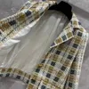 Vestes pour femmes Fil d'or mélangé de luxe manteau court peu de parfum costume de mousseline de soie occidentale rétro