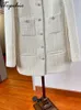 Femmes laine mélanges moyenne longue veste d'hiver pour les femmes mode coréenne Oneck blanc manteaux de luxe Designer Manteau Femme Hiver 231018