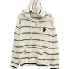 Hooded Pullover Stripe Loose Long Sleeve Sweater Hollow Circle Stripe Crew Neck Sweater