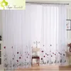 Vorhang, klassisch, weiß, durchscheinend, bestickt, rote Blumenvorhänge, Tüll für Wohnzimmer, schlicht, pastoral, Fensterschutz, Voile-Vorhänge, Schlafzimmer 231019