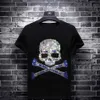 Mens Designer Rhinestone Short Sleeve T-shirt Top Short Sleeve Hip Hop Crew Neck Casual Shirts Unisex S-7XL Summer Casual3019