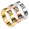 Nagelring Designer Charm Sieraden Mode Klassieke sieraden Zes diamanten Titanium Staal Paar met getijdenring voor heren en kerstcadeau voor dames