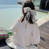 Flickklänningar 2023 Mori Summer Spring Kids Dress Sweet Lace Princess Style Långärmning Mjuk modedesign för flickor