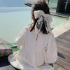 Vestidos de menina 2023 mori verão primavera crianças vestido doce renda estilo princesa manga longa macio fino design de moda para meninas