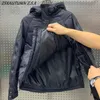 Hommes vers le bas Parkas hiver hommes tactique veste à capuche Parka coton manteau noir double fermeture éclair pull brillant rembourré vestes décontracté chaud vêtements d'extérieur 231018