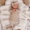 Cobertores macios respirável cobertor de bebê com 6 camadas de gaze de algodão renda versátil elegante envoltório leve para bebês