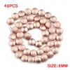 Cuentas YHBZRET Piedra Natural Hematita Redonda Plana 8mm 48 Uds Oro Mate Platas Moneda Espaciador Suelto Para Fabricación de Joyas Pulsera Diy