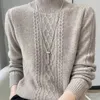 Camisolas femininas Autumn Winter Women Cashmere Sweater Fashion Fashion Casual Half Collar Thread