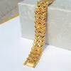 Men and Women 24K 24CT Yellow Fine Gold Layered WIDE Euro Curb Link Bracelet 26gram LADIES S736322h