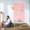 Занавеска с принтом вишни в японском стиле Декор с растениями Дверь Полиэстер (полиэстер) Дизайн дома Банкет