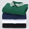 Herren-Poloshirts, kurzärmelig, Polokragen, hochwertige Baumwolle, einfarbig, modisch, leger, Frühling/Sommer, Krokodilleder, 22335