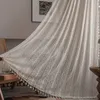 Curtain Crochet Translucent Curtain for Living Room American Country Style Hollow Boho Art Decor for Bedroom and Balcony 231019