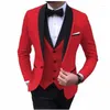 Costumes pour hommes JELTOIN gris clair pour mariage 3 pièces Costume d'affaires Blazer châle revers Costume Homme Terno Slim Fit fête