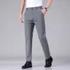 Pantaloni da uomo 2023 Estate Casual Uomo Sottile Business Stretch Slim Elastico in vita Jogger Coreano Classico Nero Grigio Blu Pantaloni maschili 231018